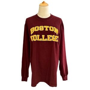 Champion Vintage Boston College Maroon Gold Long Sleeve Tee Shirt Size Large